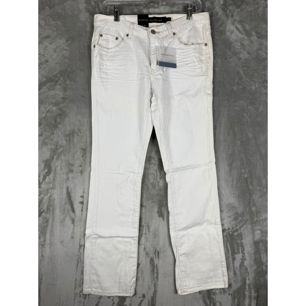 NWT Calvin Klein Jeans Womens White Bootcut Denim Pants Size 6x32